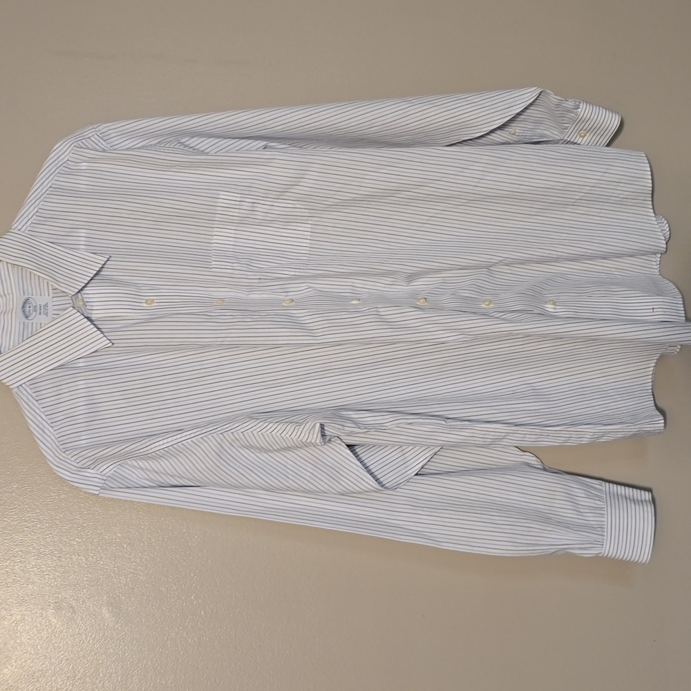 Brooks Brothers Button Down Longsleeve Shirt Blue Mens Size 17 1/2 6/7